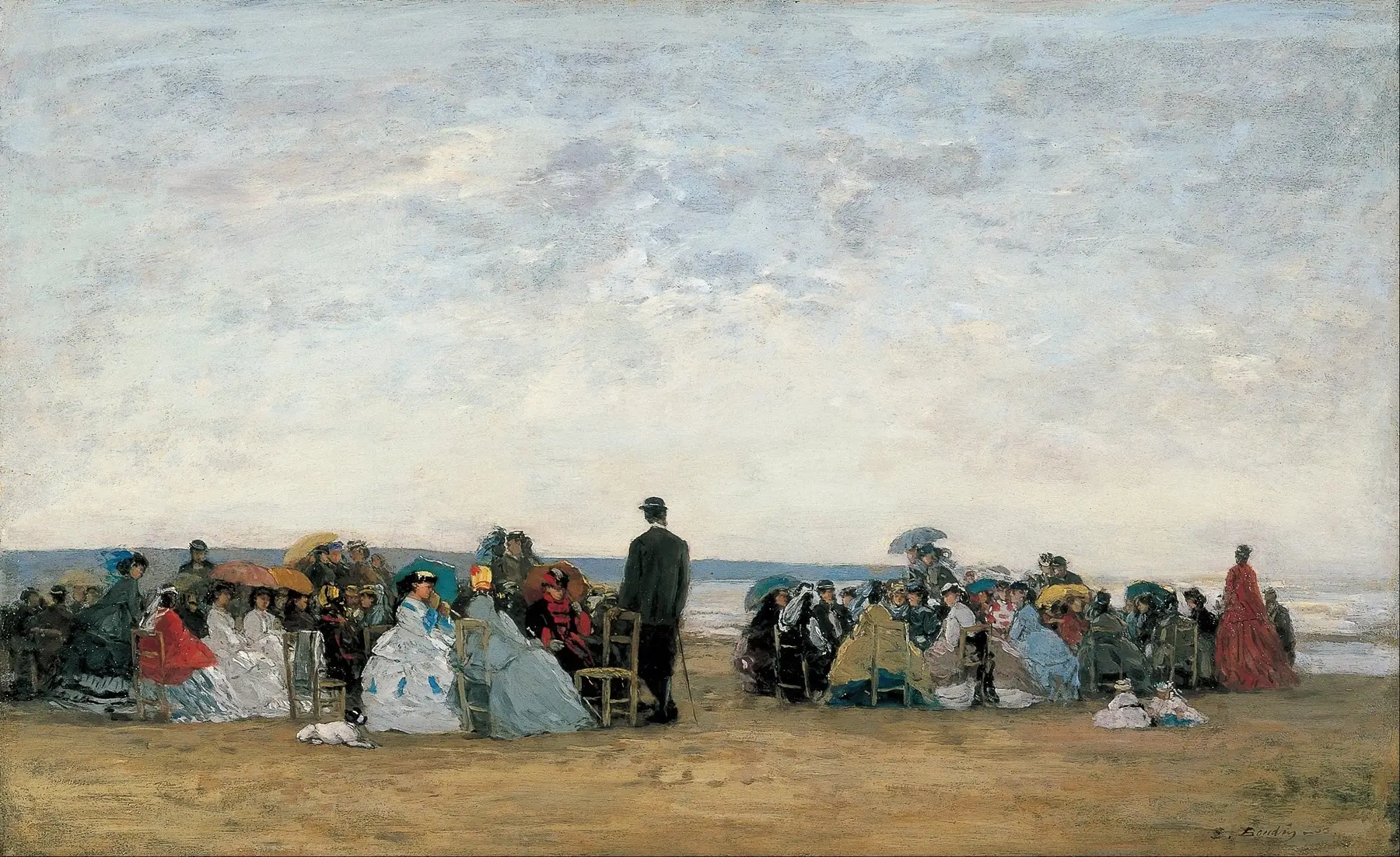 The Beach Near Trouville by Eugène Boudin